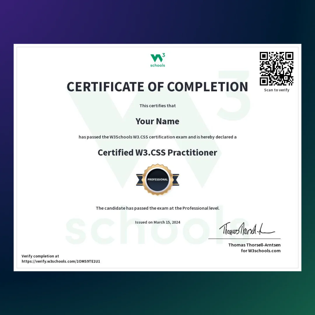 W3.CSS Certification Exam - Image 2